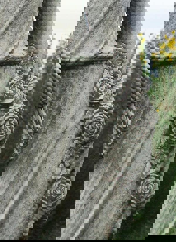 Large Conservatory Female Statue with Rose Bouquet on a Plinth