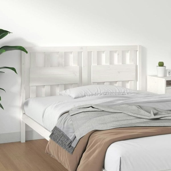 Berkfield Bed Headboard White 125.5x4x100 cm Solid Wood Pine