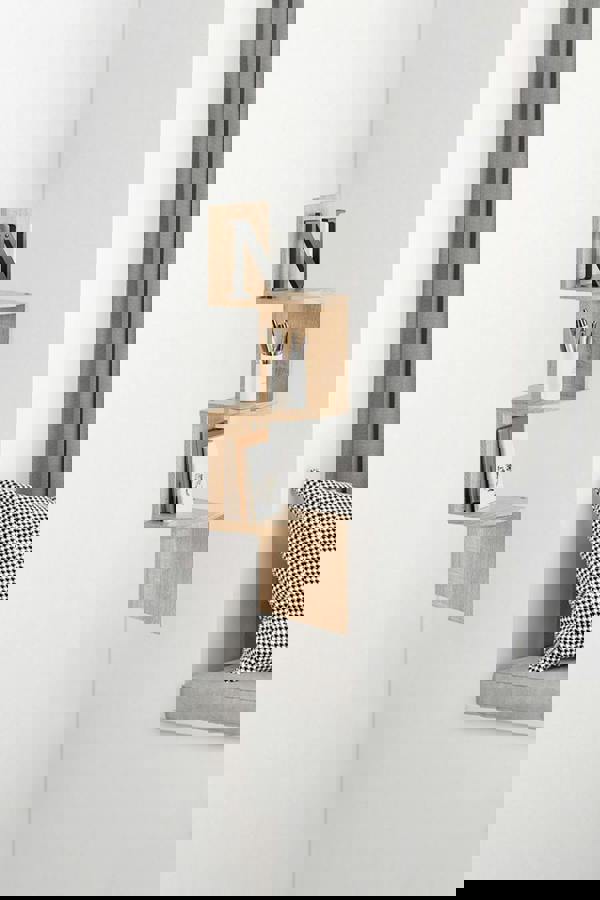 Living and Home 3-Tier Floating Corner Shelf Wall Mount Shelves for Storage and Display