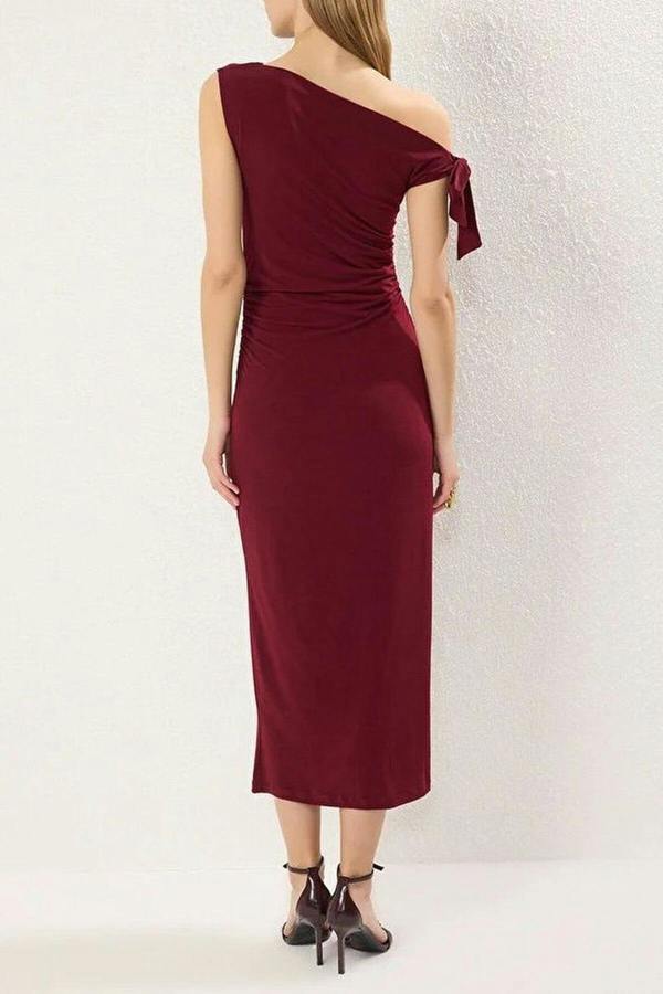 WOVCOR Fitted Maxi Stretch Pencil Knit Dress