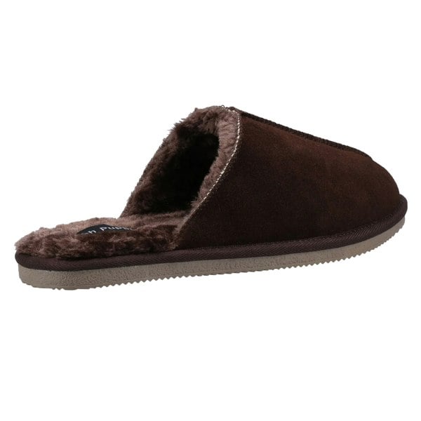 Hush Puppies Mens Coady Suede Slippers - Brown