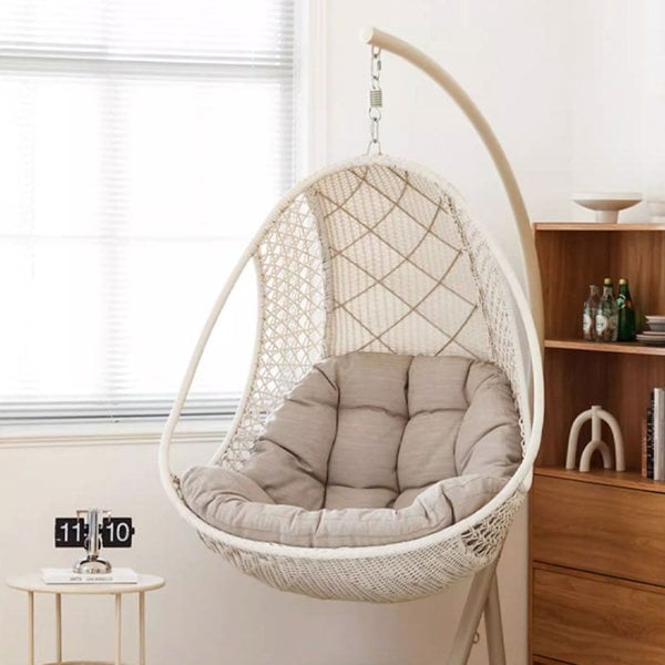 Gregory Rattan Garden Hanging Egg Chair with Stand, Indoor/ Outdoor Use-Rit Concept-Rit Concept