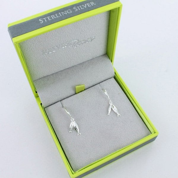 Little Fishes Sterling Silver Drop Earrings - Reeves & Reeves