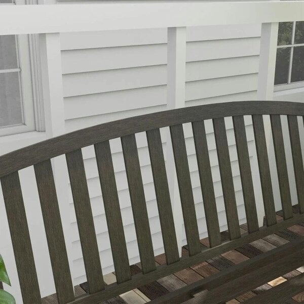 Two-Seater Simple Metal Bench - Brown