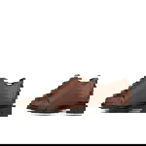 Embassy London Sloan - Brown & Snake - Women's Leather Oxford with Snakeskin toe