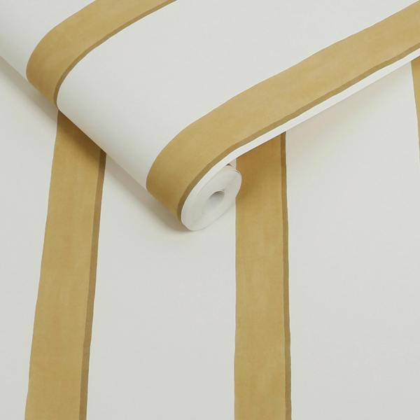 Next Painted Stripe Ochre Wallpaper