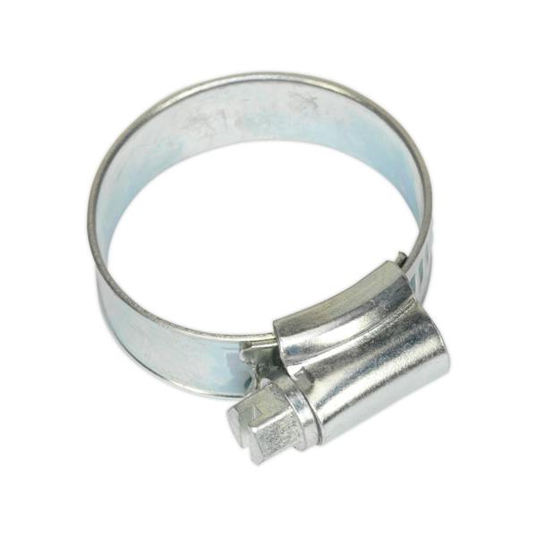 Sealey Zinc-Plated Hose Clips Ã˜22â€“32mm 12mm Band Pack of 2