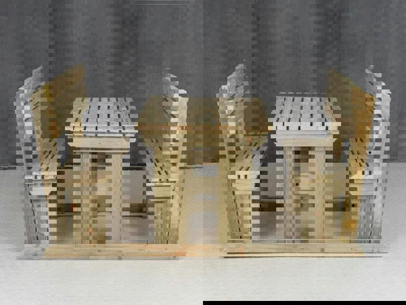 Alders Picnic Table and Benches Set with Backrest – Wooden Outdoor Dining Set for Gardens and Patios