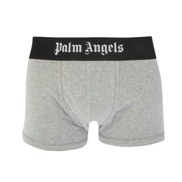 Palm Angels Mens Boxer Shorts - Grey-White