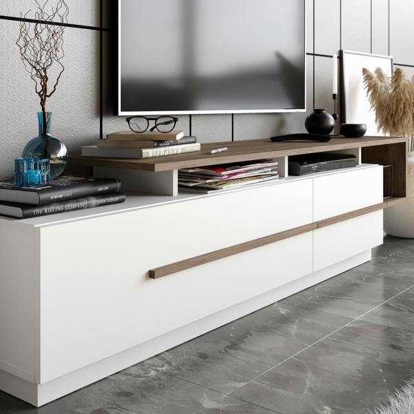 Decorotika Pia Modern Tv Stand TV Cabinet for TV's up to 65"
