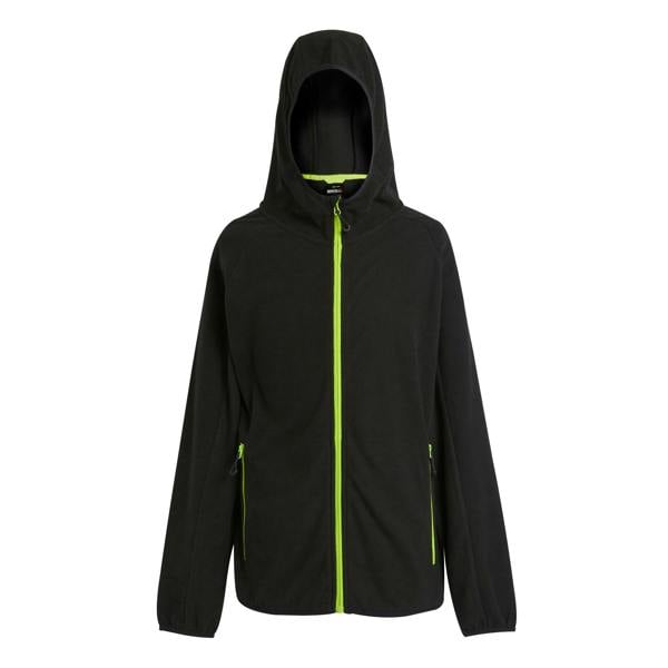 Regatta Professional Mens Full Zip Fleece Jacket - Black/Lime Green - 