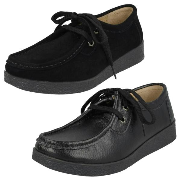 Eaze Ladies Eaze Flat Casual Lace Up Shoes