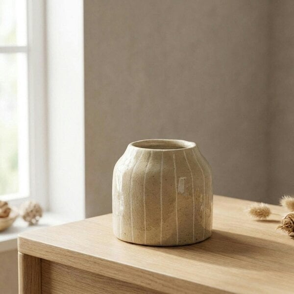 Garden Greatness Artisan Natural Glazed Lined Vase