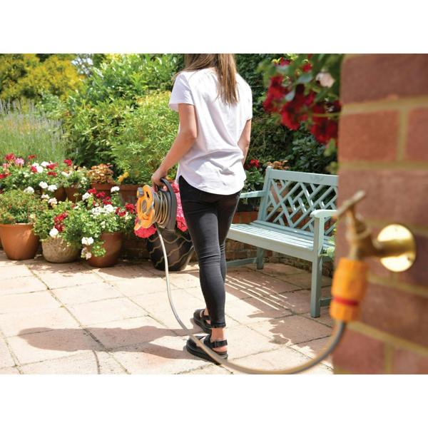 Hozelock Micro Hose Reel + 10m Of 7mm Hose - Multi Colour - 