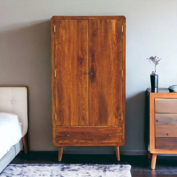 Artisan Furniture Curved Chestnut Wardrobe