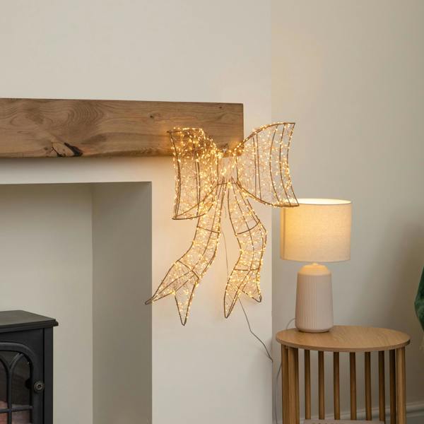 Samuel Alexander 58cm Light up Christmas Galaxy Bow Light with 960 Warm White LEDs