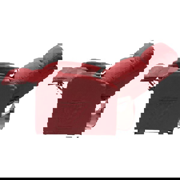Single Motor Rise and Recline Lounge Chair - Wine Coloured Suedette Material Loops