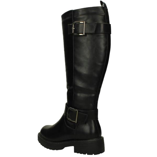 Spot On Ladies Spot On Chunky Heel Calf Boots with Buckle Straps F51204