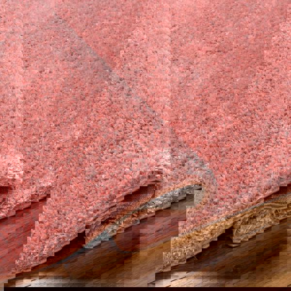 Livabliss Cloudy Shag-Solid Color Pink Plush Soft Pile Rug