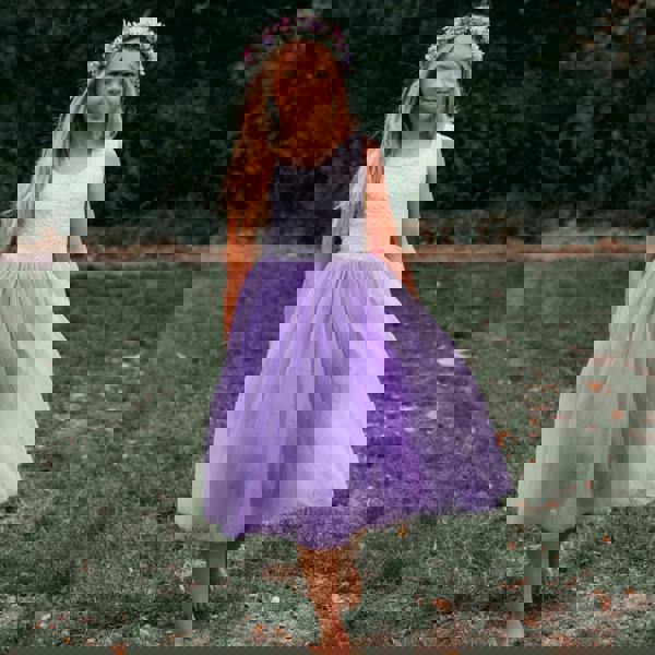 UK Flower Girl Boutique Baby Bohemian Classic Dress - Lilac Tea Length