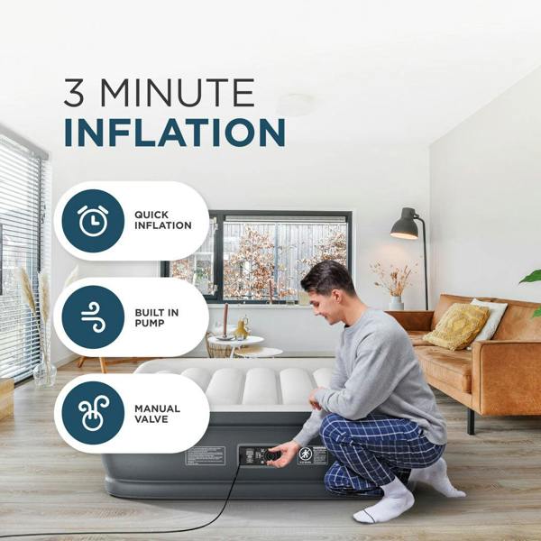 DMD Collective Double Air Bed with Built-In Pump
