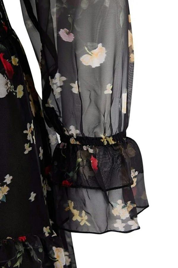 WOVCOR Halter Neck Chiffon Woven Plus Size Dress