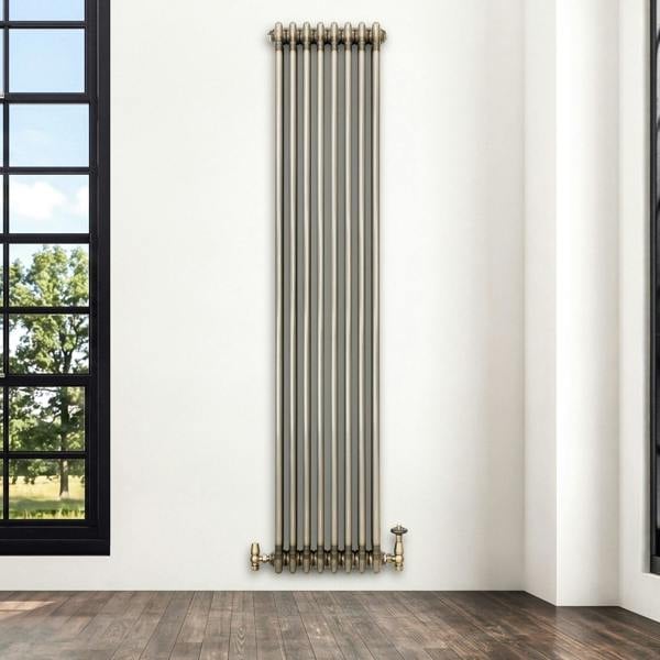 Monstershop Traditional 3 Column Radiator - 1800 x 380mm - Raw Metal