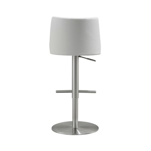 Furniture Edit Reagan White and Silver Adjustable Bar Stool