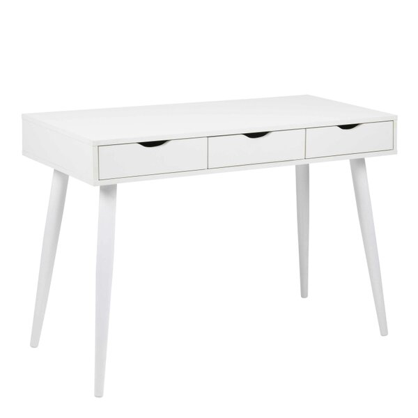 Wyld Haus Dresden White Wooden Office Desk 3 Drawers