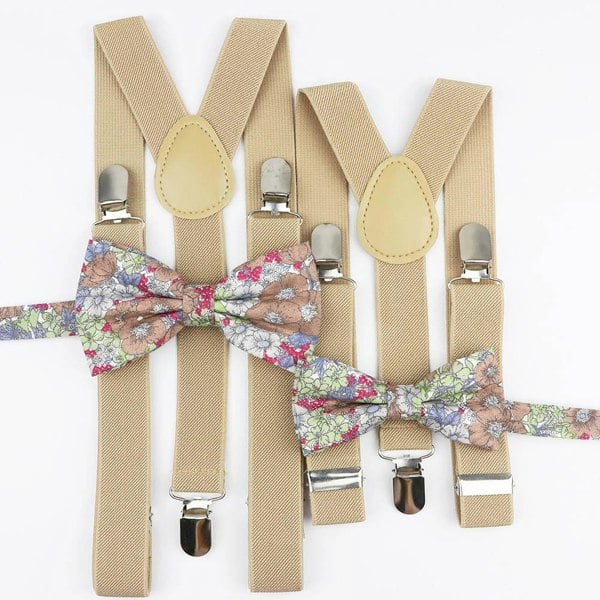Champagne Bow Tie and Bracers Set