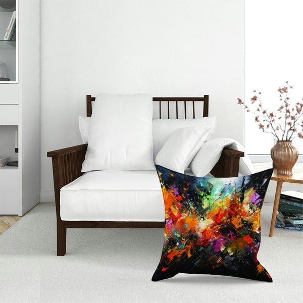 Warren Reed A Vibrant Abstract Painting Floor Cushion