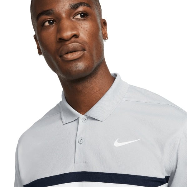 Nike Mens Victory Dri-FIT Golf Polo Shirt - Light Smoke Grey/Obsidian Blue