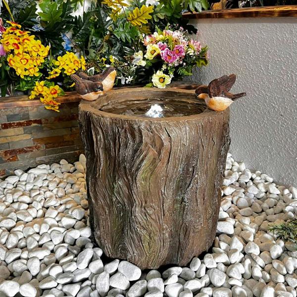 Tranquillity Water Features Bird on Log Traditional Water Feature