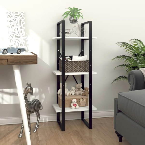 Berkfield 3-Tier Book Cabinet White 40x30x105 cm Engineered Wood