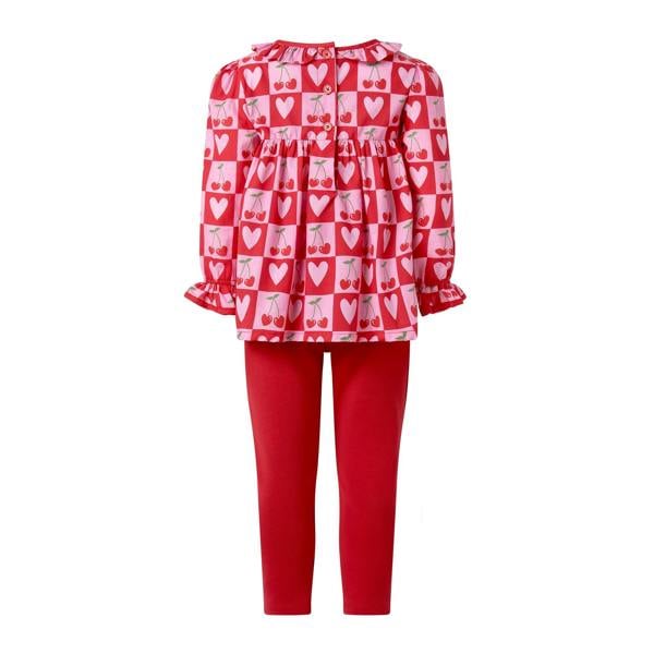Rachel Riley Cherry Heart Leggings & Blouse Set