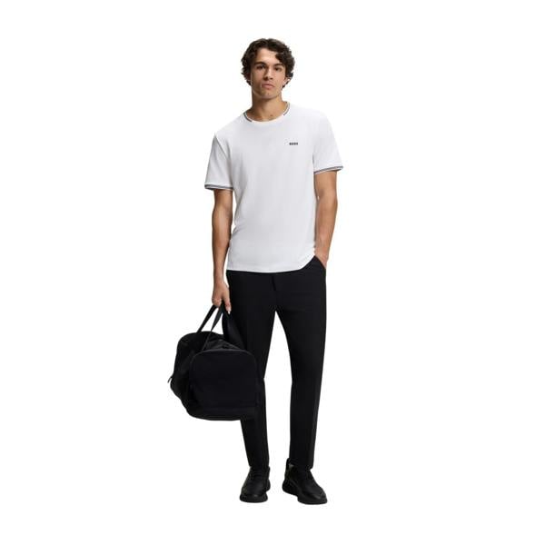 Boss Mens Hbg Taul Cotton Regular T-Shirt - White - 