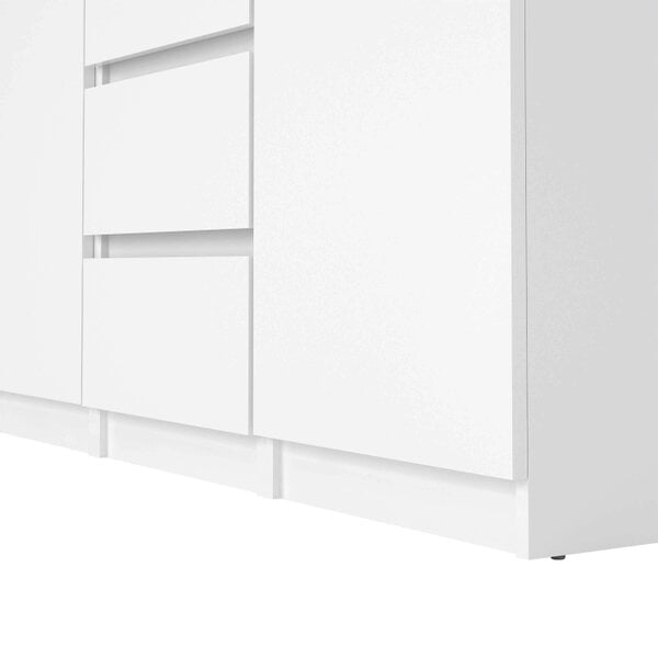 Wyld Haus Budapest White Wooden Sideboard 4 Drawers 2 Doors
