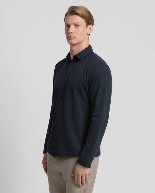 Steel & Jelly Textured Long Sleeve Jersey Shirt