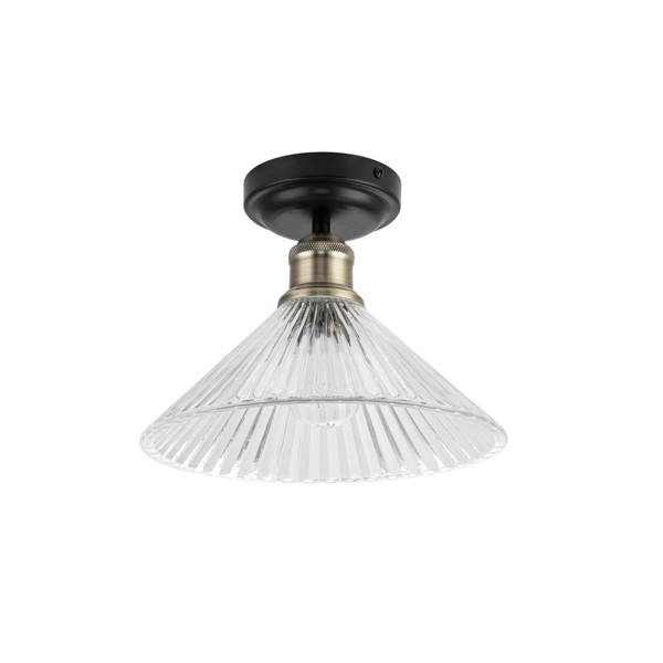 COSYLYTE Bowley Bathroom Ribbed Glass Ceiling Flush Light