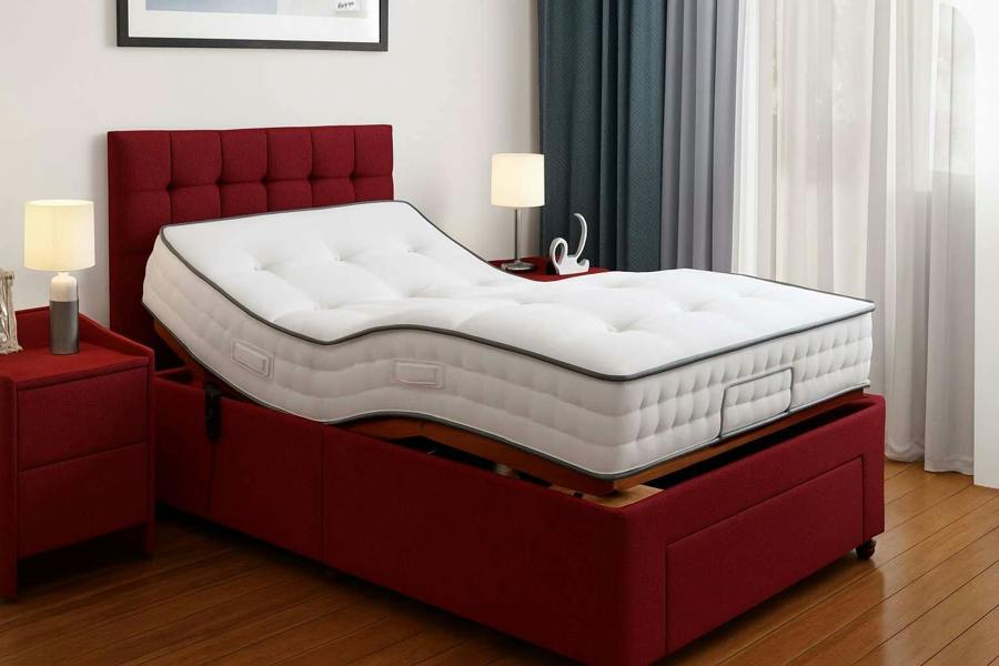 Paradise Beds 3ft Aqua Electric Adjustable Mobility Beds Dual with End drawer and Mattress