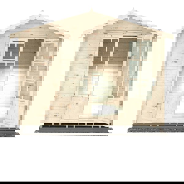 Shire Barn ale 10x10 Log Cabin 19mm interlock Cladding - Best Shed