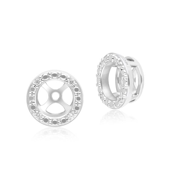 Gemondo Classic Halo Diamond Ear Jacket Earrings in 9ct White Gold