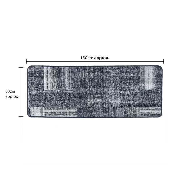 JVL Fiora Machine Washable Indoor Runner - 50 x 150cm - Muted Matrix