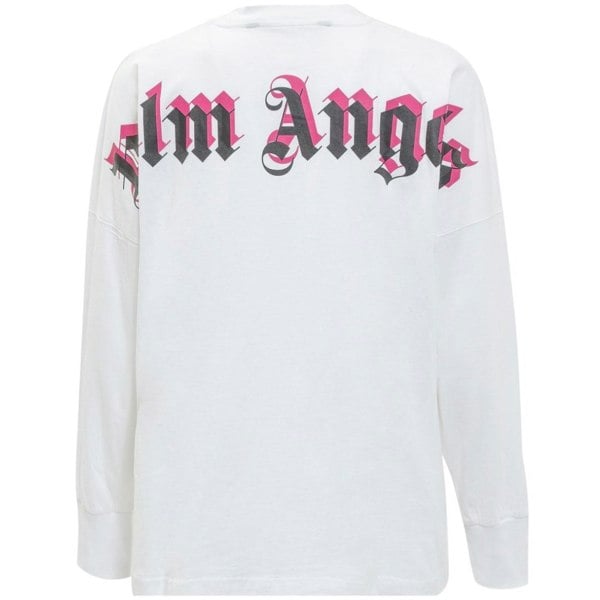 Palm Angels Double Classic Logo Long Sleeve T-Shirt - White