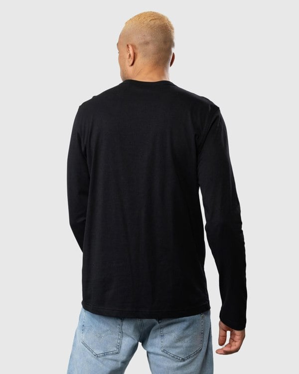 Belstaff Long Sleeved Logo Patch T-Shirt - Black