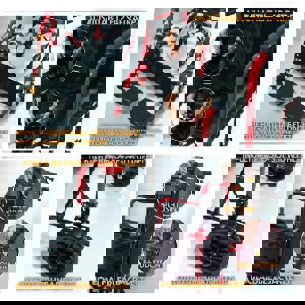 Aidapt Aluminium Compact Transport Wheelchair Red