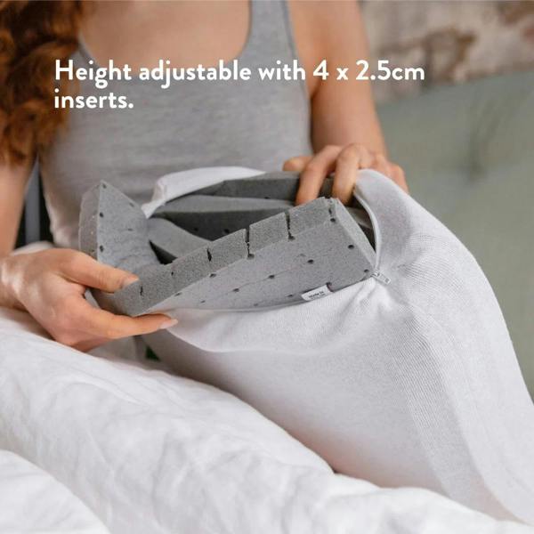 Graphite latex foam alternative natural chemical free plant made springy height adjustable cushion head neck shoulders Putnams UK