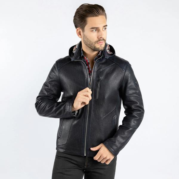 The Vintage Rider Leather Hoodie - Premium Men's Patterned Shirt by Claudio Lugli | Bold Design, Tailored Fit, Best Printed Shirts