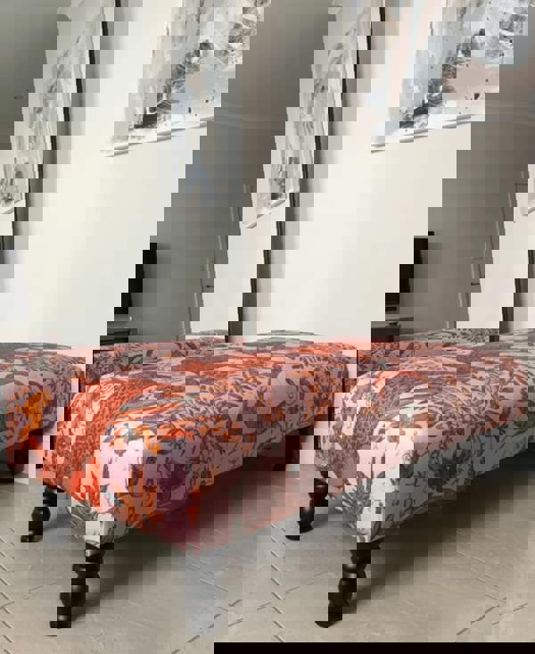 Luxury Printed Fabric Footstool – Soft and Comfortable Seat - ISTOOLS