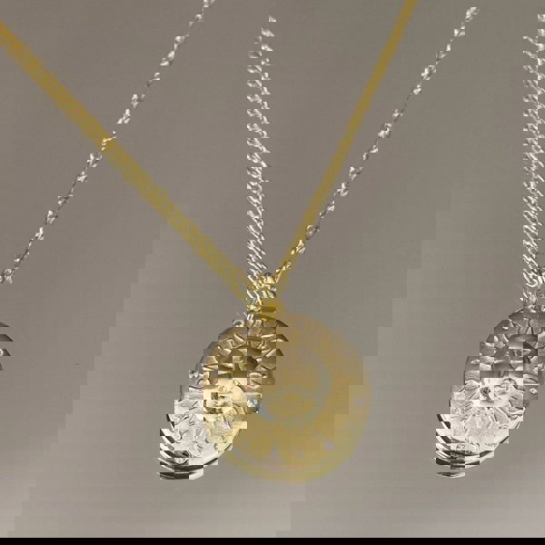 Spero London Sun Silhouette Face Embossed Sterling Silver Medal Necklace